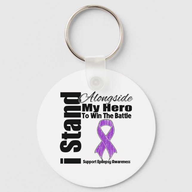I Stand Alongside My Hero Epilepsy Key Ring (Front)