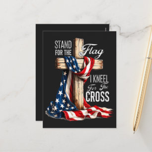 I Stand For The Flag And Kneel For The Cross Holiday Postcard