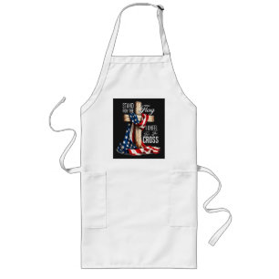 I Stand For The Flag And Kneel For The Cross Long Apron