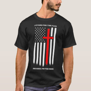 I Stand for the Flag and Kneel for the Cross Veter T-Shirt