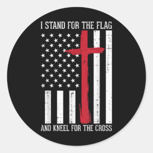 I Stand For The Flag Kneel For Cross Memorial Day Classic Round Sticker
