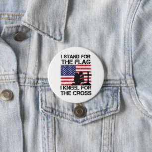 I Stand for The Flag Kneel for The Cross Flag USA 7.5 Cm Round Badge