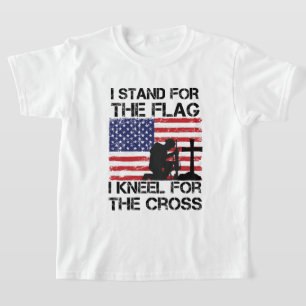 I Stand for The Flag Kneel for The Cross Flag USA T-Shirt