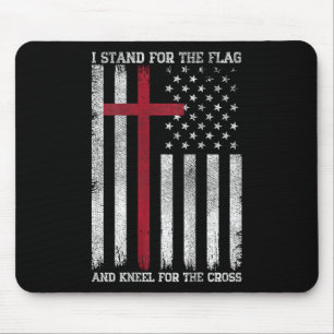 I Stand For The Flag Kneel For The Cross Usa Ameri Mouse Mat