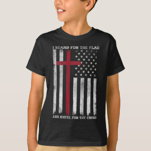 I Stand For The Flag Kneel For The Cross Usa Ameri T-Shirt