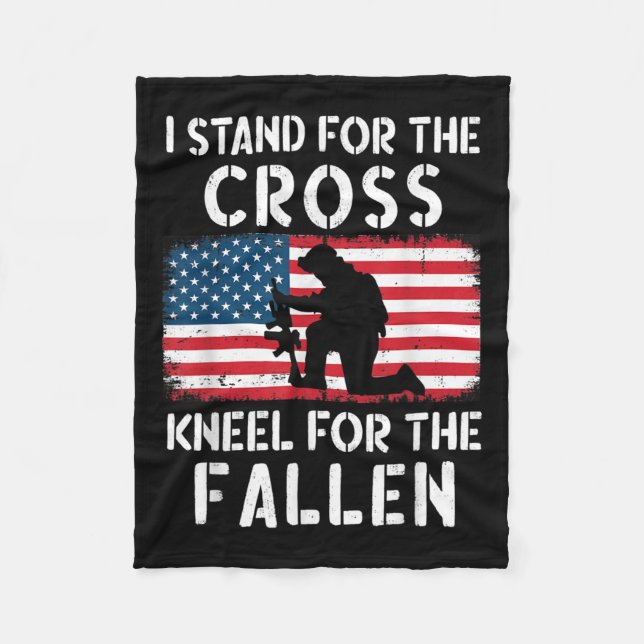 I Stand For The Flag Kneel For The Fallen - Fleece Blanket (Front)