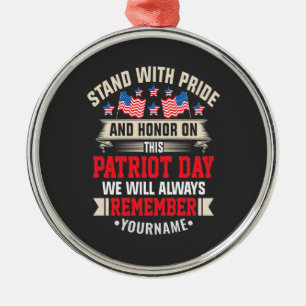 I Stand for the Flag to Honor Those Who Died Metal Tree Decoration