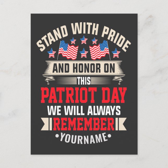 I Stand for the Flag to Honour Those Who Died Postcard (Front)