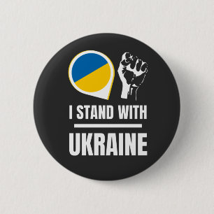 I stand for Ukraine - Support Ukrainians 6 Cm Round Badge