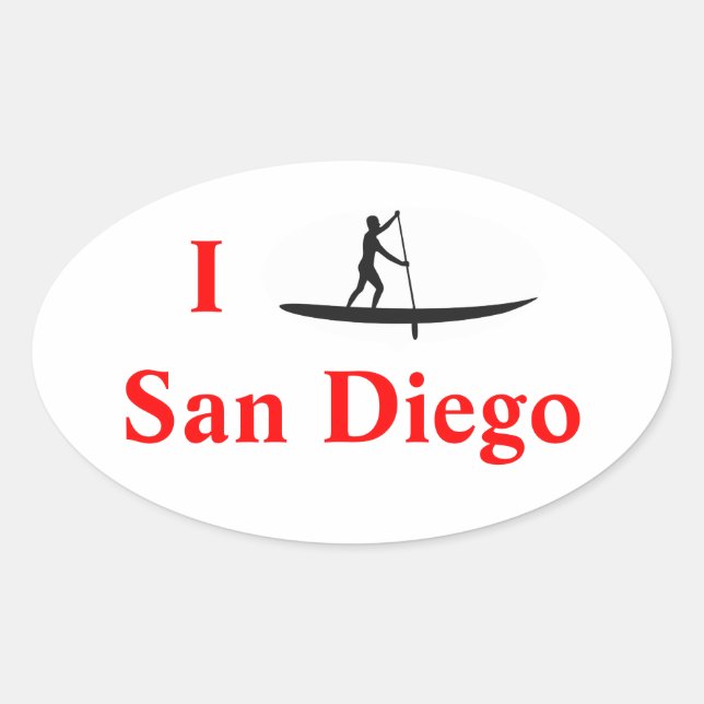 I Stand-Up Paddle Board San Diego Sticker (Front)