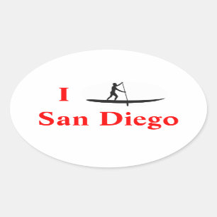 I Stand-Up Paddle Board San Diego Sticker