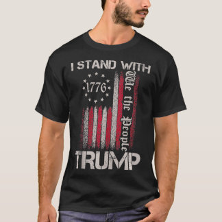 I Stand With American Flag Men Woman USA Vintage   T-Shirt