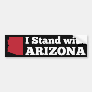 I Stand With Arizona Black Bumper Sticker