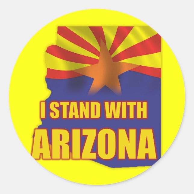 I stand with Arizona Classic Round Sticker (Front)