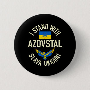 I Stand With Azovstal Mariupol Ukraine Vintage Ukr 6 Cm Round Badge