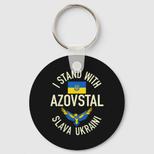 I Stand With Azovstal Mariupol Ukraine Vintage Ukr Key Ring