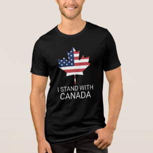 I Stand With Canada America Canadian USA Flag, can Tri-Blend Shirt