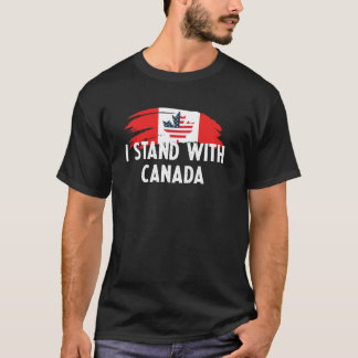 I Stand With Canada America Canadian USA Flag T-Shirt