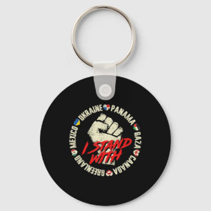 I Stand With Canada Greenland Mexico Panama Gaza U Key Ring