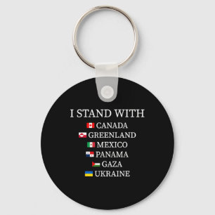 I Stand With Canada Greenland Mexico Panama Gaza U Key Ring