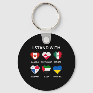 I Stand With Canada Greenland Mexico Panama Gaza U Key Ring