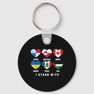 I Stand With Canada Greenland Mexico Panama Gaza U Key Ring