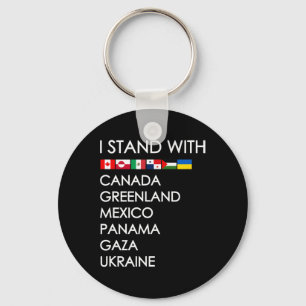I Stand With Canada Greenland Mexico Panama Gaza U Key Ring