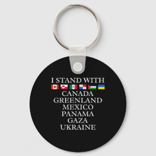 I Stand With Canada Greenland Mexico Panama Gaza U Key Ring