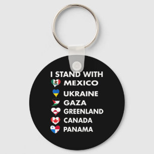 I Stand With Canada Greenland Mexico Panama Gaza U Key Ring