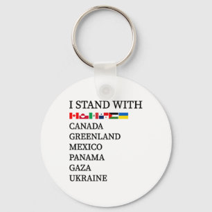 I Stand With Canada Greenland Mexico Panama Gaza U Key Ring