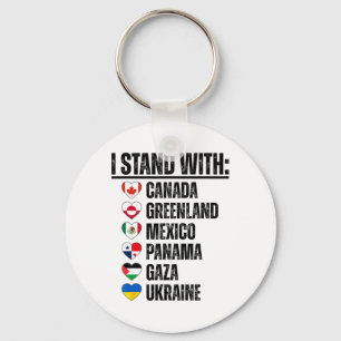 I Stand With Canada Greenland Mexico Panama Gaza U Key Ring