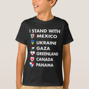 I Stand With Canada Greenland Mexico Panama Gaza U T-Shirt