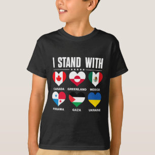 I Stand With Canada Greenland Mexico Panama Gaza U T-Shirt