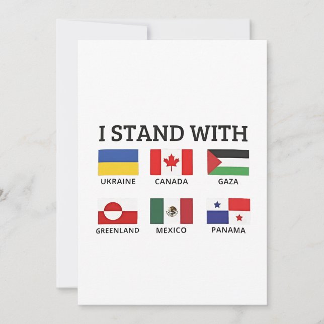 I Stand With Canada Mexico Gaza Ukraine Invitation (Front)