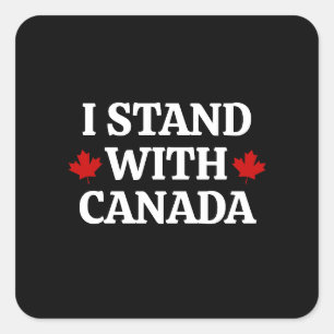 I stand with Canada Square Sticker