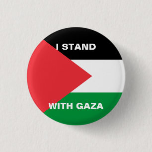 I stand with Gaza custom text Palestine flag 3 Cm Round Badge