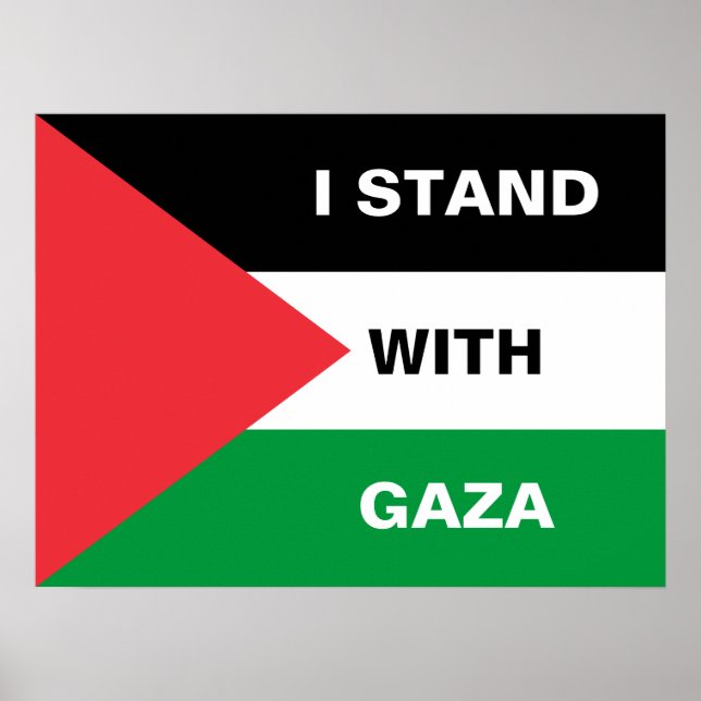 I stand with Gaza custom text Palestine flag Poster (Front)