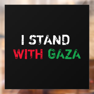 I stand with Gaza distressed grunge typography Window Cling
