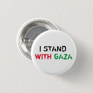 I stand with Gaza grunge distressed typography 3 Cm Round Badge