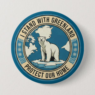 I Stand With Greenland Polar Bear 7.5 Cm Round Badge