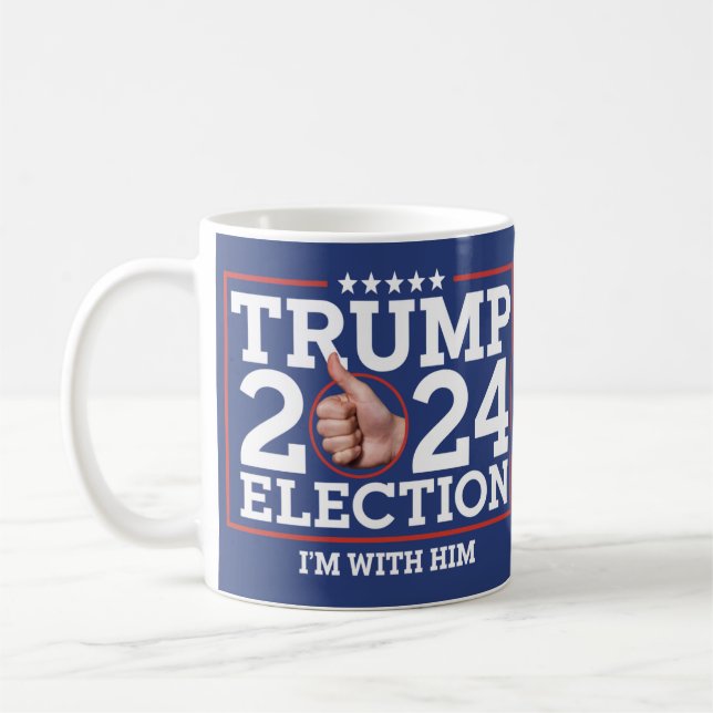 I Stand With Him - President Trump - Coffe Mug (Left)