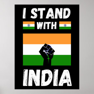 I stand with india poster
