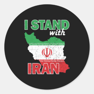 I stand with iran classic round sticker