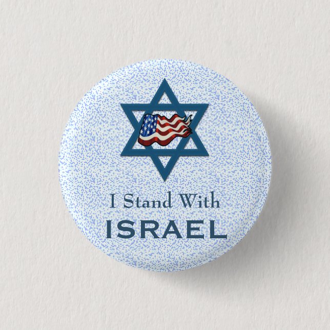 I Stand With Israel 3 Cm Round Badge (Front)