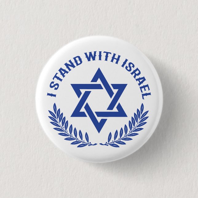 I Stand With Israel 3 Cm Round Badge (Front)