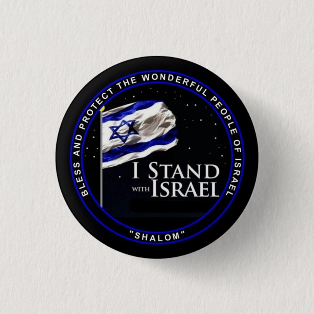 I Stand with Israel 3 Cm Round Badge (Front)
