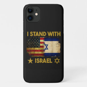 I Stand with Israel America Flag iPhone 11 Case
