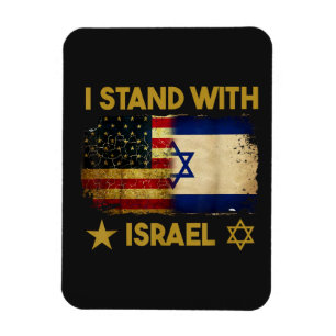  I Stand with Israel America Flag Magnet