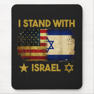 I Stand with Israel America Flag Mouse Mat