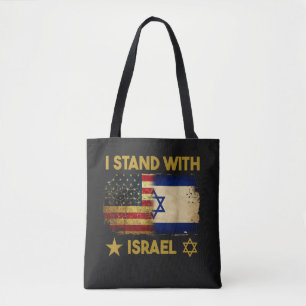 I Stand with Israel America Flag Tote Bag